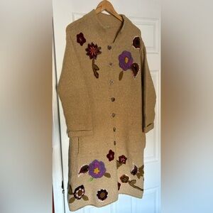 Relais knee length sweater jacket.